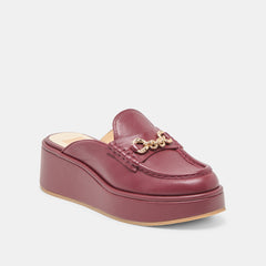 Dorrel Maroon Leather Loafers | Women Dolce Vita