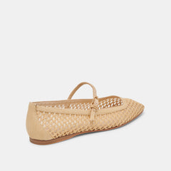 REYES WIDE BALLET FLATS LT NATURAL WOVEN RAFFIA | Women Dolce Vita