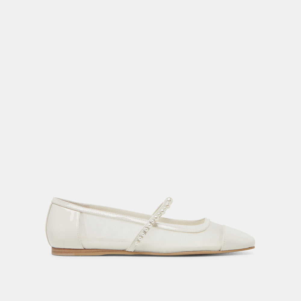 ROLLIN PEARL BALLET FLATS WHITE MESH | Dolce Vita Women