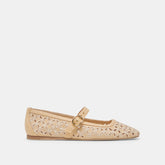 RODNI EYELET PERF BALLET FLATS LT NATURAL WOVEN RAFFIA | Women Dolce Vita