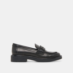 Tiggy Black Leather Loafers | Women Dolce Vita