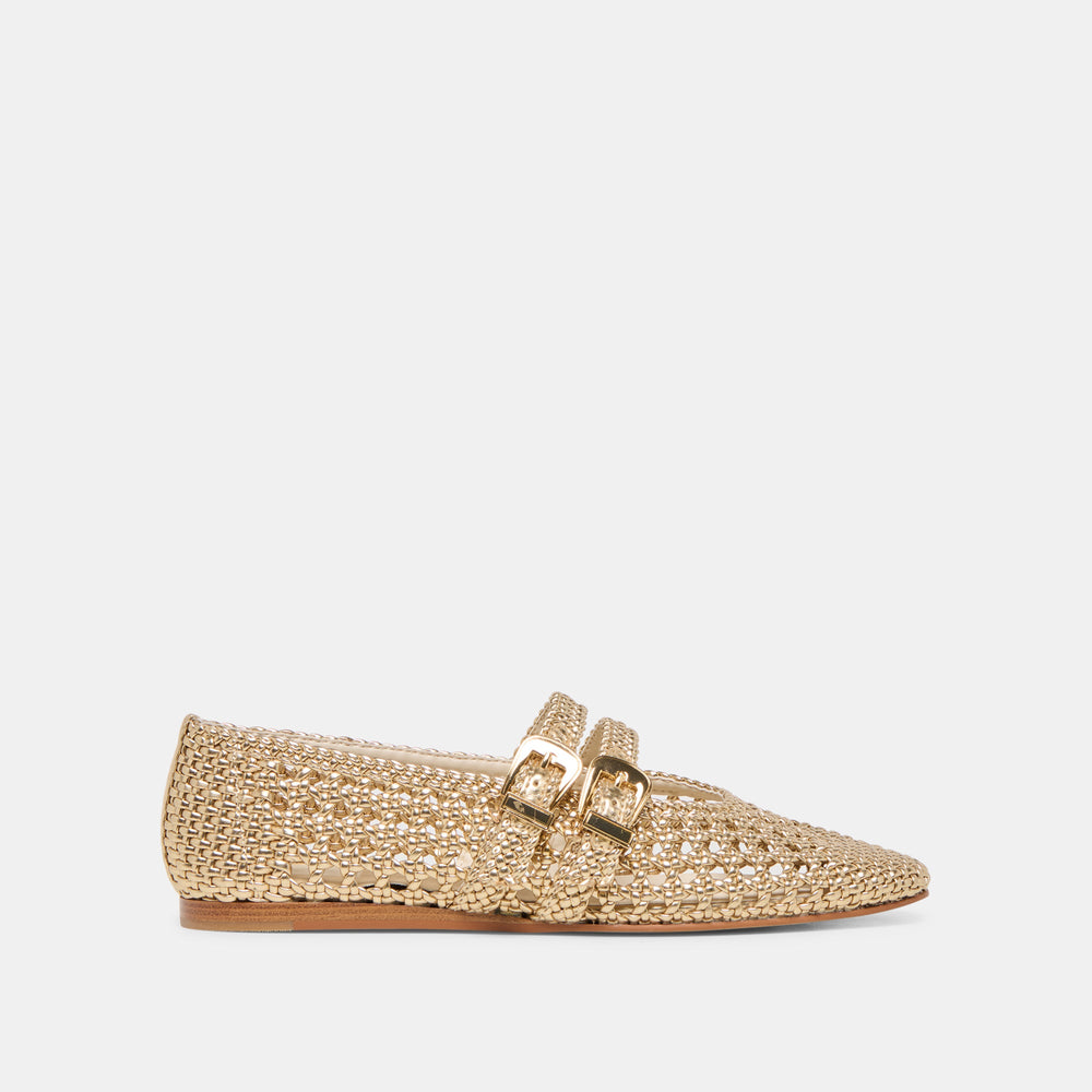 Baylee Gold Woven Stella Ballet Flats | Dolce Vita Women