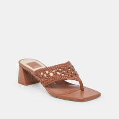 Barlo Cognac Woven Stella Heels | Women Dolce Vita