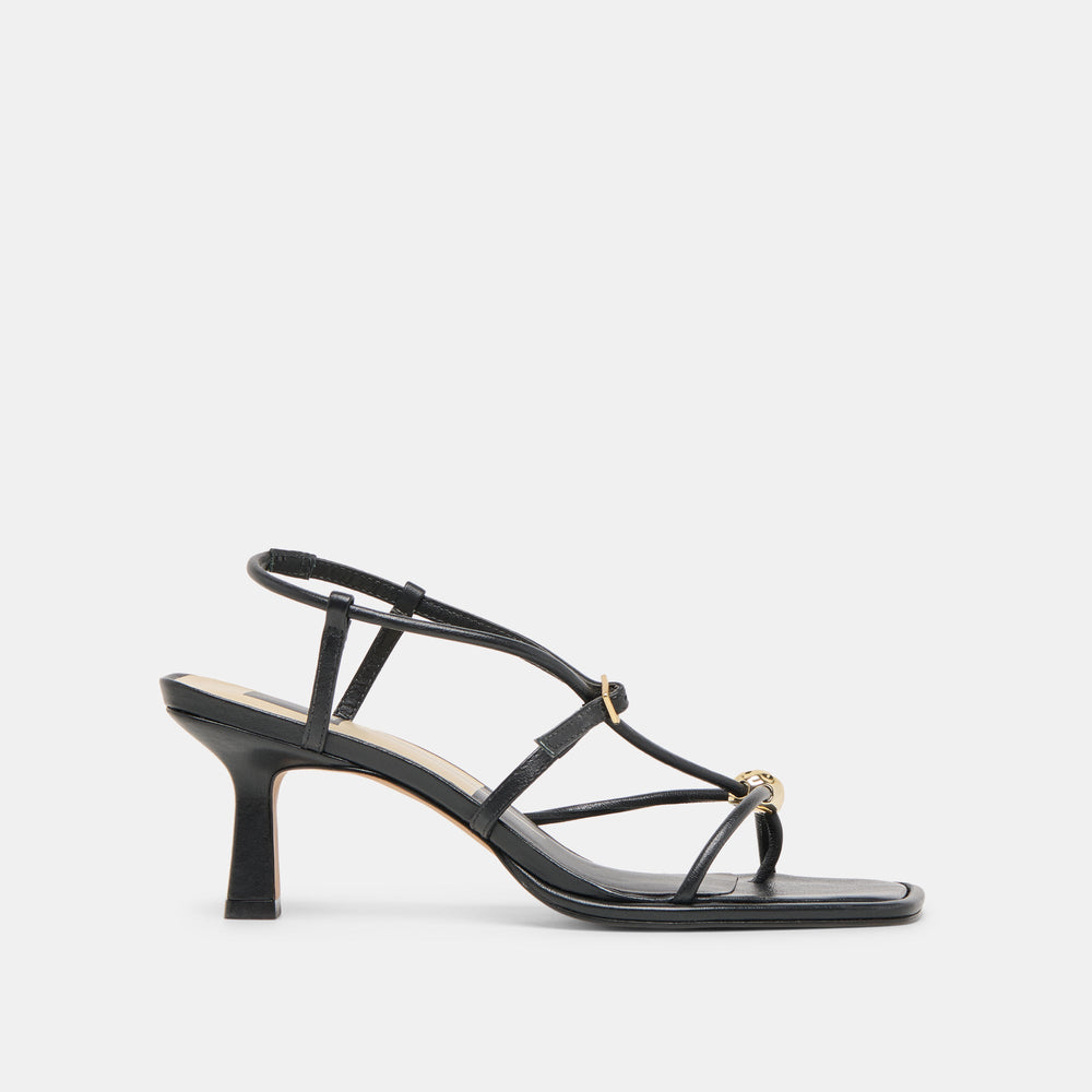 Mylee Black Leather Heels | Women Dolce Vita