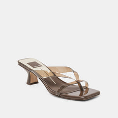 Brevel Vinyl Dk Brown Jelly Heels | Women Dolce Vita