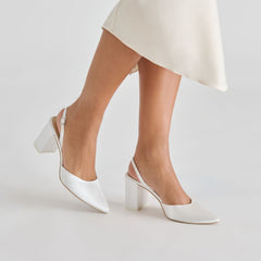 Carel True White Satin High Heels | Women Dolce Vita