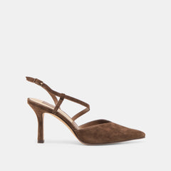 Kamra Dk Brown Suede Heels | Women Dolce Vita