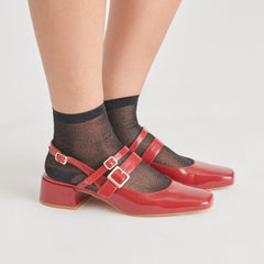 PATZY HEELS CRIMSON CRINKLE PATENT LEATHER | Dolce Vita Women