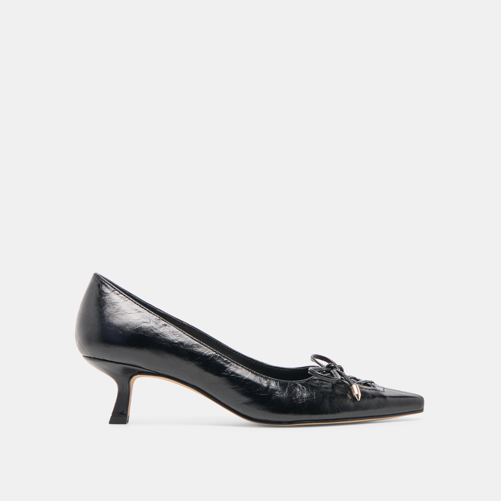 Clarie Midnight Crinkle Patent Leather Heels | Women Dolce Vita