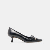 Clarie Midnight Crinkle Patent Leather Heels | Women Dolce Vita