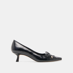 Clarie Midnight Crinkle Patent Leather Heels | Women Dolce Vita