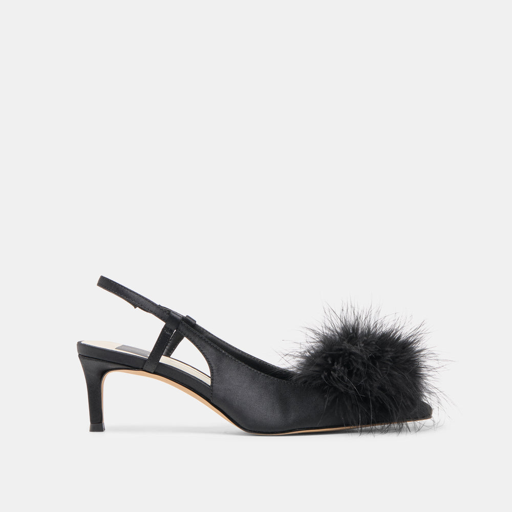 Kamy Onyx Satin Heels | Women Dolce Vita
