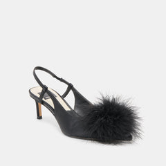 Kamy Onyx Satin Heels | Women Dolce Vita