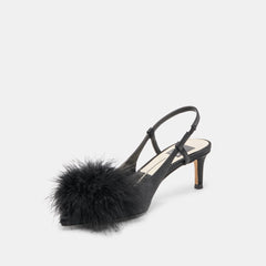 Kamy Onyx Satin Heels | Women Dolce Vita