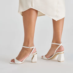Tilda True White Satin Heels | Women Dolce Vita
