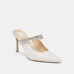 Keli Crystal White Satin Heels | Women Dolce Vita