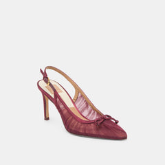 Yela Cranberry Tulle Heels | Women Dolce Vita