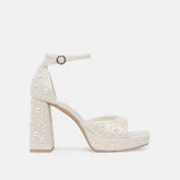 PANDRO PEARL HEELS TRUE WHITE SATIN | Dolce Vita Women