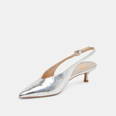 ALENNA HEELS SILVER DISTRESSED LEATHER | Dolce Vita Women