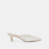 CLARA PEARL HEELS TRUE WHITE DAISY MESH | Dolce Vita Women