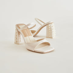 JEMMY PEARL HEELS VANILLA SILK | Women Dolce Vita