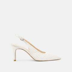 Elasi Pearl Off White Satin Heels | Dolce Vita Women
