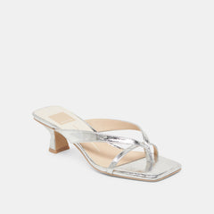 BREVEL HEELS SILVER DISTRESSED LEATHER | Women Dolce Vita