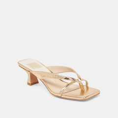 BREVEL HEELS GOLD DISTRESSED LEATHER | Dolce Vita Women