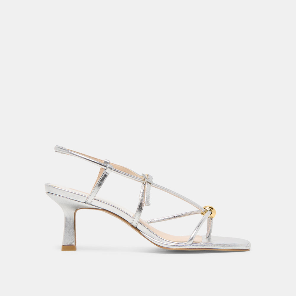 Mylee Silver Distressed Leather Heels | Women Dolce Vita