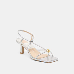Mylee Silver Distressed Leather Heels | Women Dolce Vita
