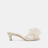 NARITA PEARL HEELS OFF WHITE SATIN | Women Dolce Vita