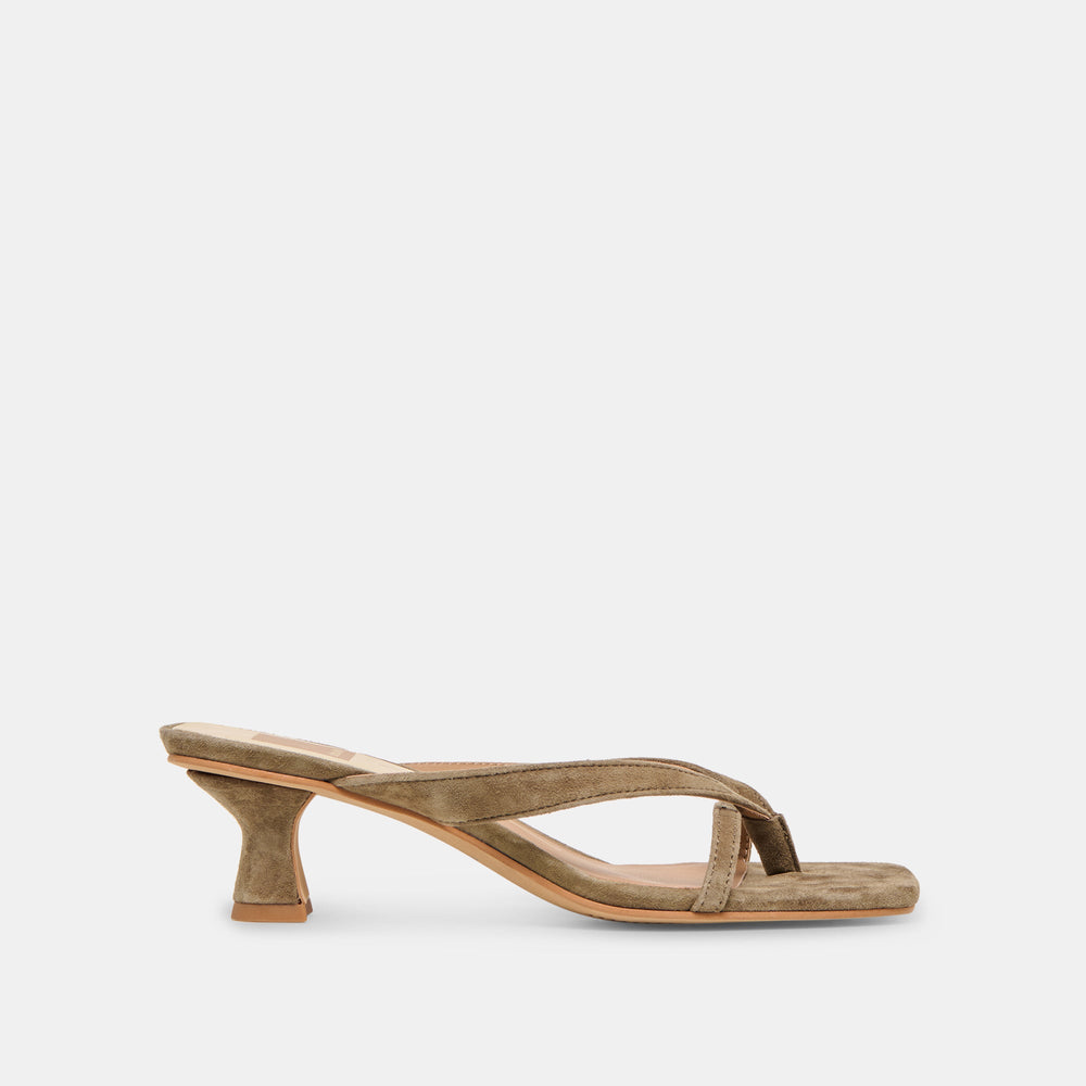 Brevel Olive Suede Heels | Women Dolce Vita