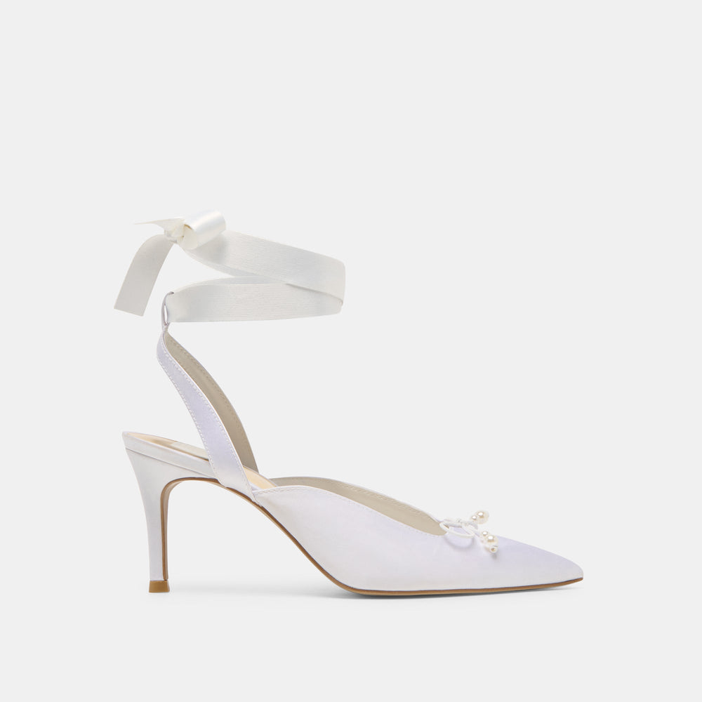 Efora True White Satin Heels | Women Dolce Vita