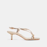 LAURY HEELS CHAMPAGNE EMBOSSED LEATHER | Dolce Vita Women