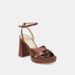 PARLO HEELS MID BROWN SATIN | Dolce Vita Women