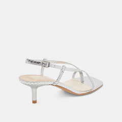 LAURY HEELS SILVER EMBOSSED LEATHER | Dolce Vita Women