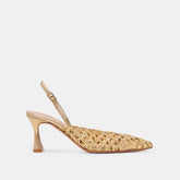 GLORIA HEELS GOLD WOVEN | Women Dolce Vita