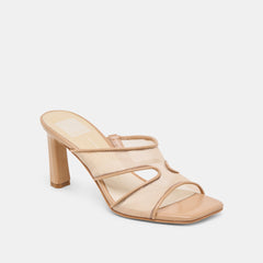 Gitel Wide Light Tan Mesh Heels | Women Dolce Vita