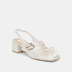 Loris True White Satin Heels | Dolce Vita Women