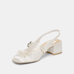 Loris True White Satin Heels | Dolce Vita Women