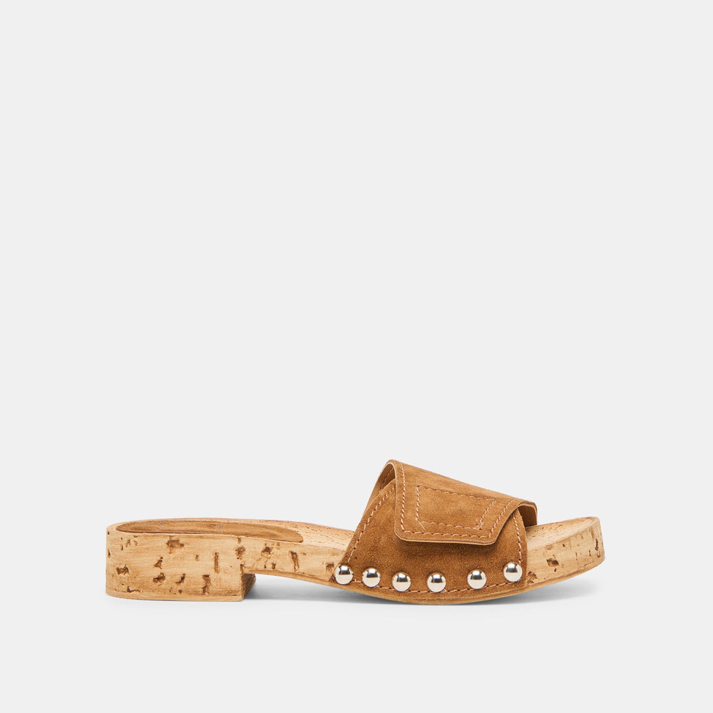 Sandy Chestnut Suede Sandals | Women Dolce Vita