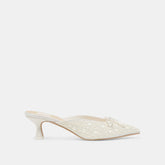 CLAYTN PEARL HEELS TRUE WHITE SATIN | Women Dolce Vita