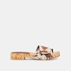 Sandy Cocoa Taurus Calf Hair Sandals | Women Dolce Vita