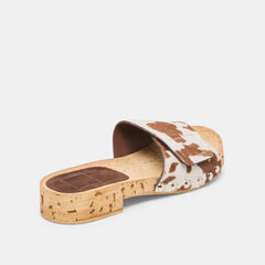 Sandy Cocoa Taurus Calf Hair Sandals | Women Dolce Vita