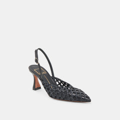 GLORIA HEELS BLACK WOVEN | Dolce Vita Women