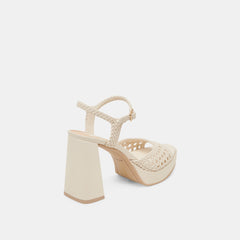 PEYTEN WIDE HEELS CREME WOVEN STELLA | Women Dolce Vita