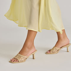 MAYLAH HEELS LIGHT GOLD MACRAME | Women Dolce Vita