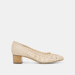 Lula Ivory Multi Woven Raffia Heels | Dolce Vita Women