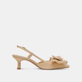 ODELA BOW HEELS NATURAL WOVEN RAFFIA | Women Dolce Vita