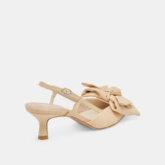 ODELA BOW HEELS NATURAL WOVEN RAFFIA | Women Dolce Vita